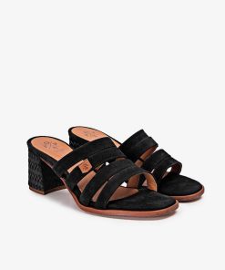 Mujer POPA BRAND Sandalias | Sandalia Palmar Serraje Negro