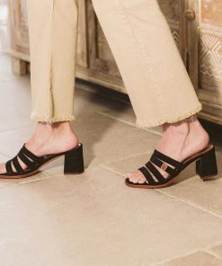 Mujer POPA BRAND Sandalias | Sandalia Palmar Serraje Negro