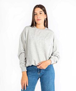 Mujer POPA BRAND Textil | Sudadera Dona Color Gris Letras