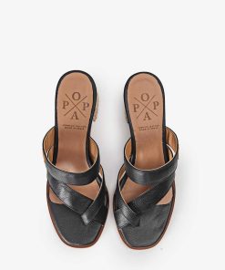 Mujer POPA BRAND Sandalias | Sandalia Molinell Piel Negro