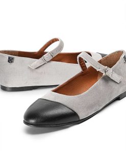 Mujer POPA BRAND Bailarinas | Bailarina Doris Terciopelo Gris