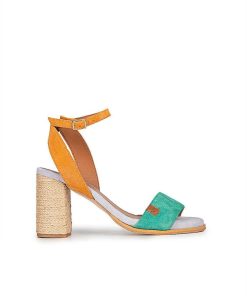 Mujer POPA BRAND Sandalias | Sandalia Tacon Terranova Serraje Multicolor