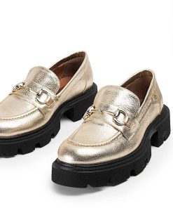 Mujer POPA BRAND Mocasines | Mocasin Zintia Laminado Platino