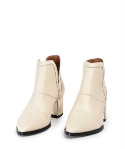 Mujer POPA BRAND Botines | Botin Elia Laminado Beige