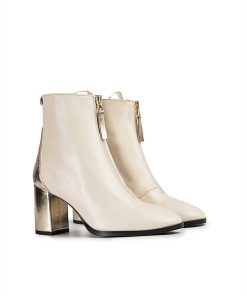 Mujer POPA BRAND Botines | Botin Cleopatra Laminado Beige