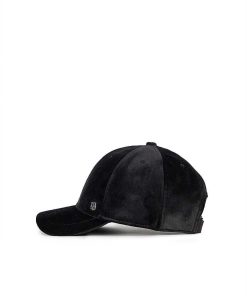 Mujer POPA BRAND Gorras | Gorra Popa Terciopelo Negro