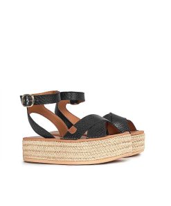 Mujer POPA BRAND Menorquinas | Menorquina Plataforma Orilla Snake Negro