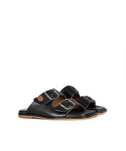 Mujer POPA BRAND Sandalias | Sandalia Plana Galtina Full Negro