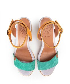 Mujer POPA BRAND Sandalias | Sandalia Tacon Terranova Serraje Multicolor