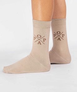 Mujer POPA BRAND Textil | Calcetines Janet Liso Beige