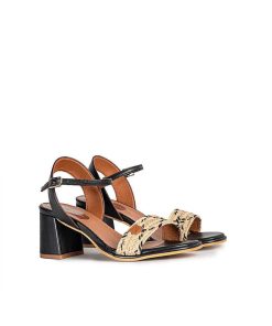 Mujer POPA BRAND Sandalias | Sandalia Tacon Caleta Chiara Negro