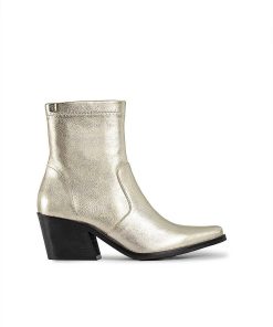 Mujer POPA BRAND Botines | Botin Olivia Laminado Platino