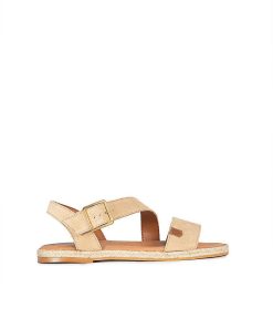 Mujer POPA BRAND Sandalias | Sandalia Plana Leyte Serraje Camel