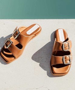 Mujer POPA BRAND Sandalias | Sandalia Plana Galtina Full Cuero