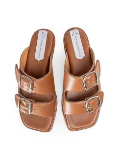 Mujer POPA BRAND Sandalias | Sandalia Plana Galtina Full Cuero