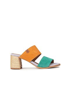 Mujer POPA BRAND Sandalias | Sandalia Tacon Chame Serraje Multicolor