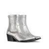 Mujer POPA BRAND Botines | Botin Olivia Laminado Plata