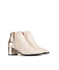 Mujer POPA BRAND Botines | Botin Elia Laminado Beige