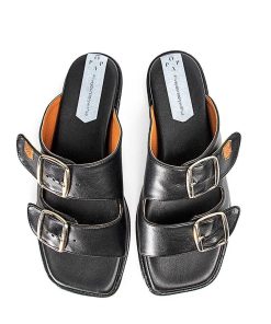 Mujer POPA BRAND Sandalias | Sandalia Plana Galtina Full Negro