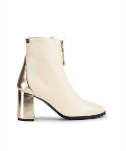 Mujer POPA BRAND Botines | Botin Cleopatra Laminado Beige