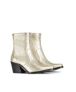 Mujer POPA BRAND Botines | Botin Olivia Laminado Platino