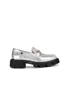 Mujer POPA BRAND Mocasines | Mocasin Zintia Laminado Plata