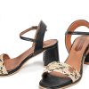 Mujer POPA BRAND Sandalias | Sandalia Tacon Caleta Chiara Negro