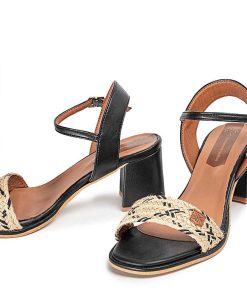 Mujer POPA BRAND Sandalias | Sandalia Tacon Caleta Chiara Negro