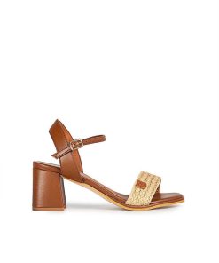 Mujer POPA BRAND Sandalias | Sandalia Tacon Caleta Chiara Cuero