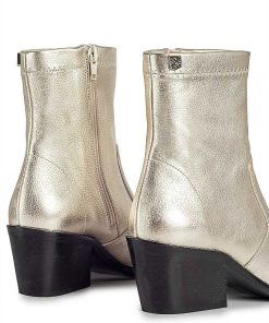 Mujer POPA BRAND Botines | Botin Olivia Laminado Platino