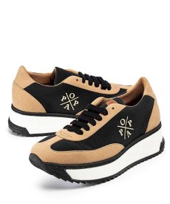 Mujer POPA BRAND Sneakers | Zapatilla Maladeta Nylon Negro Y Beige