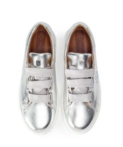 Mujer POPA BRAND Sneakers | Zapatilla Teleno Laminado Plata