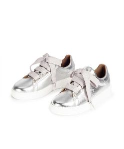 Mujer POPA BRAND Sneakers | Zapatilla Teleno Laminado Plata