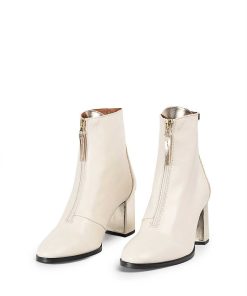 Mujer POPA BRAND Botines | Botin Cleopatra Laminado Beige