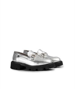 Mujer POPA BRAND Mocasines | Mocasin Zintia Laminado Plata