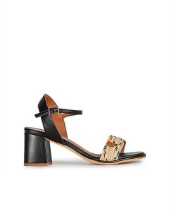 Mujer POPA BRAND Sandalias | Sandalia Tacon Caleta Chiara Negro