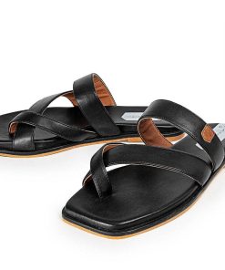 Mujer POPA BRAND Sandalias | Sandalia Plana Lagos Full Negro