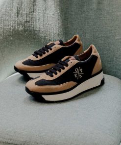 Mujer POPA BRAND Sneakers | Zapatilla Maladeta Nylon Negro Y Beige